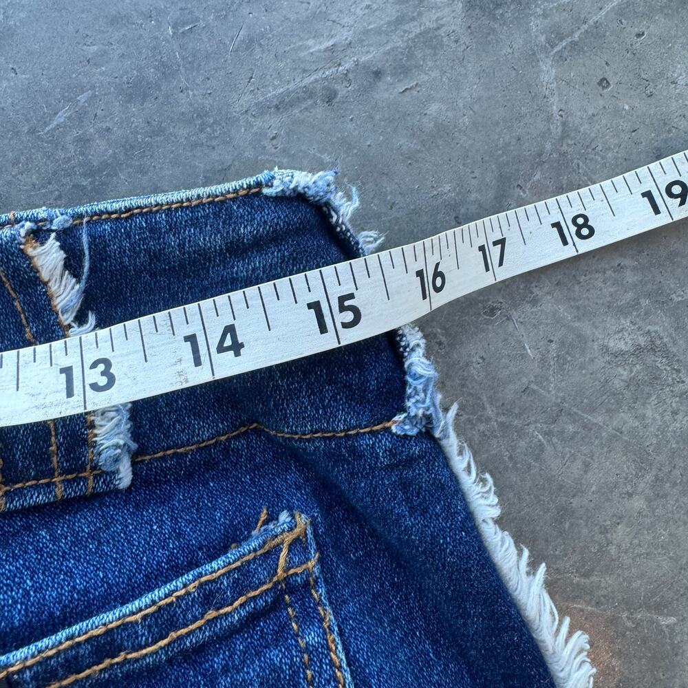 Vintage Y2k Watch La Dark Wash Raw Hem Wide Leg Flare Denim Jeans Women's 29 - Picture 3 of 6